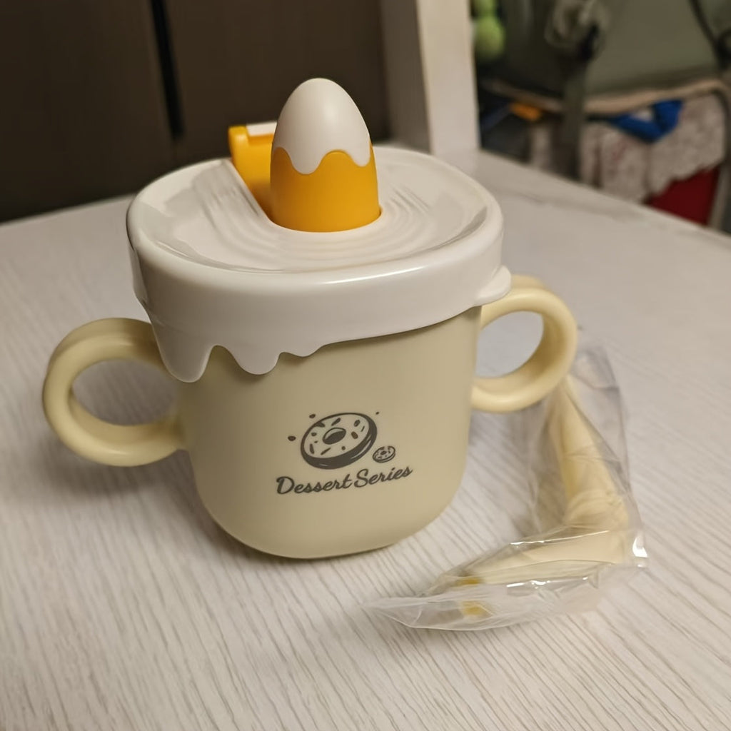 Double-Handle Sippy Cup with a 316 Stainless Steel Liner and Flip-Top Straw Lid for Everyday Drinks