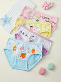 Girls' Cotton Briefs Eight-Pack with Assorted Cartoon Prints and Elastic Waists for Everyday Underwear Changes