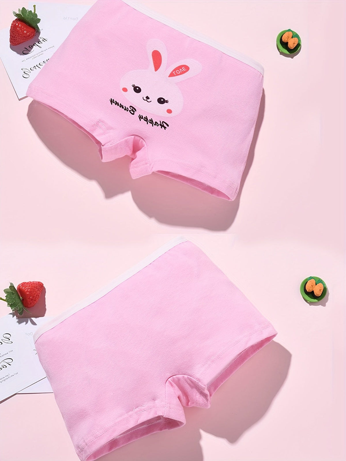 Girls' Cartoon Boxer Briefs 8-Pack in Random Colors with Short Legs for Everyday Underwear Changes