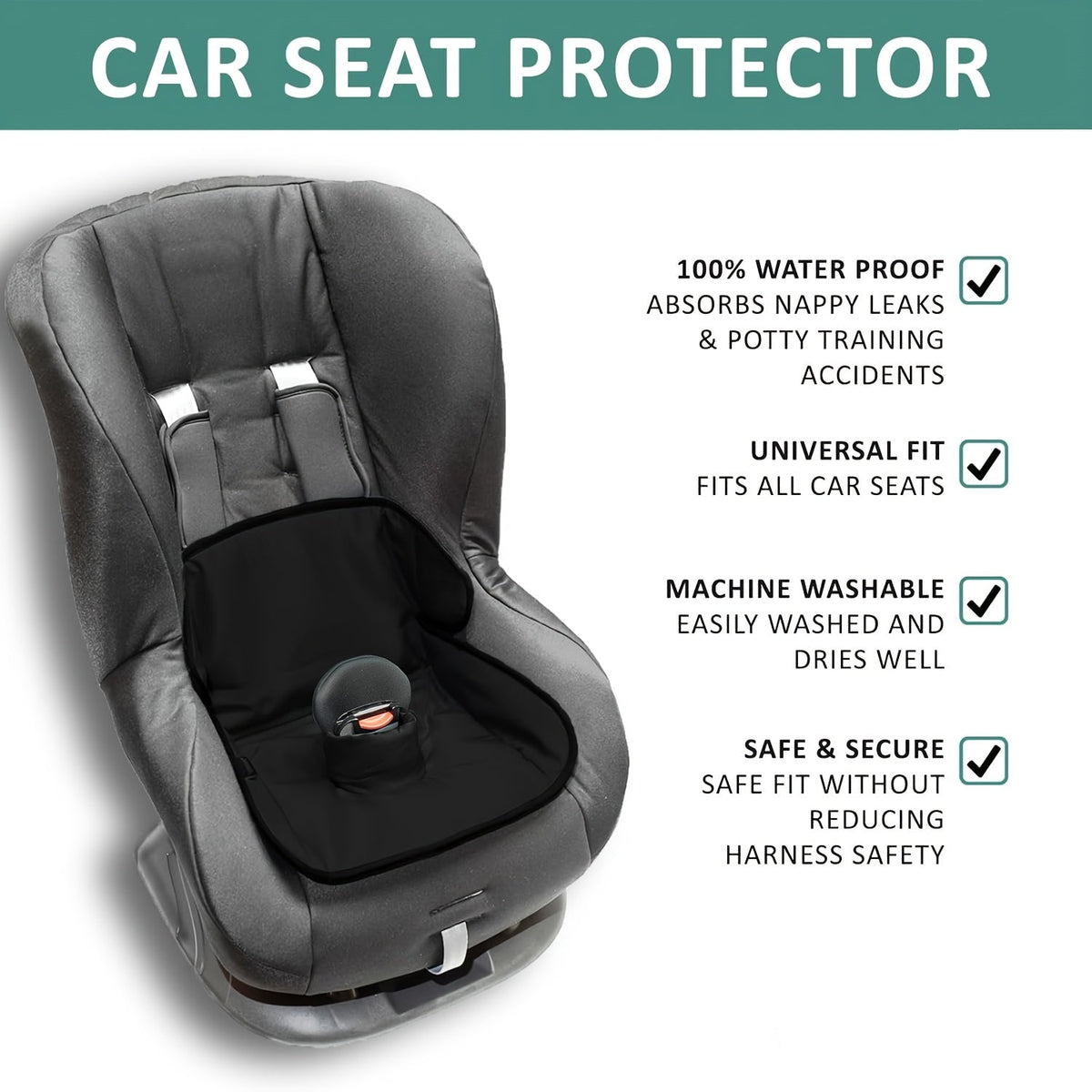 Baby & Toddler Car Seat Protector – Waterproof Car Seat Potty Training Mat -