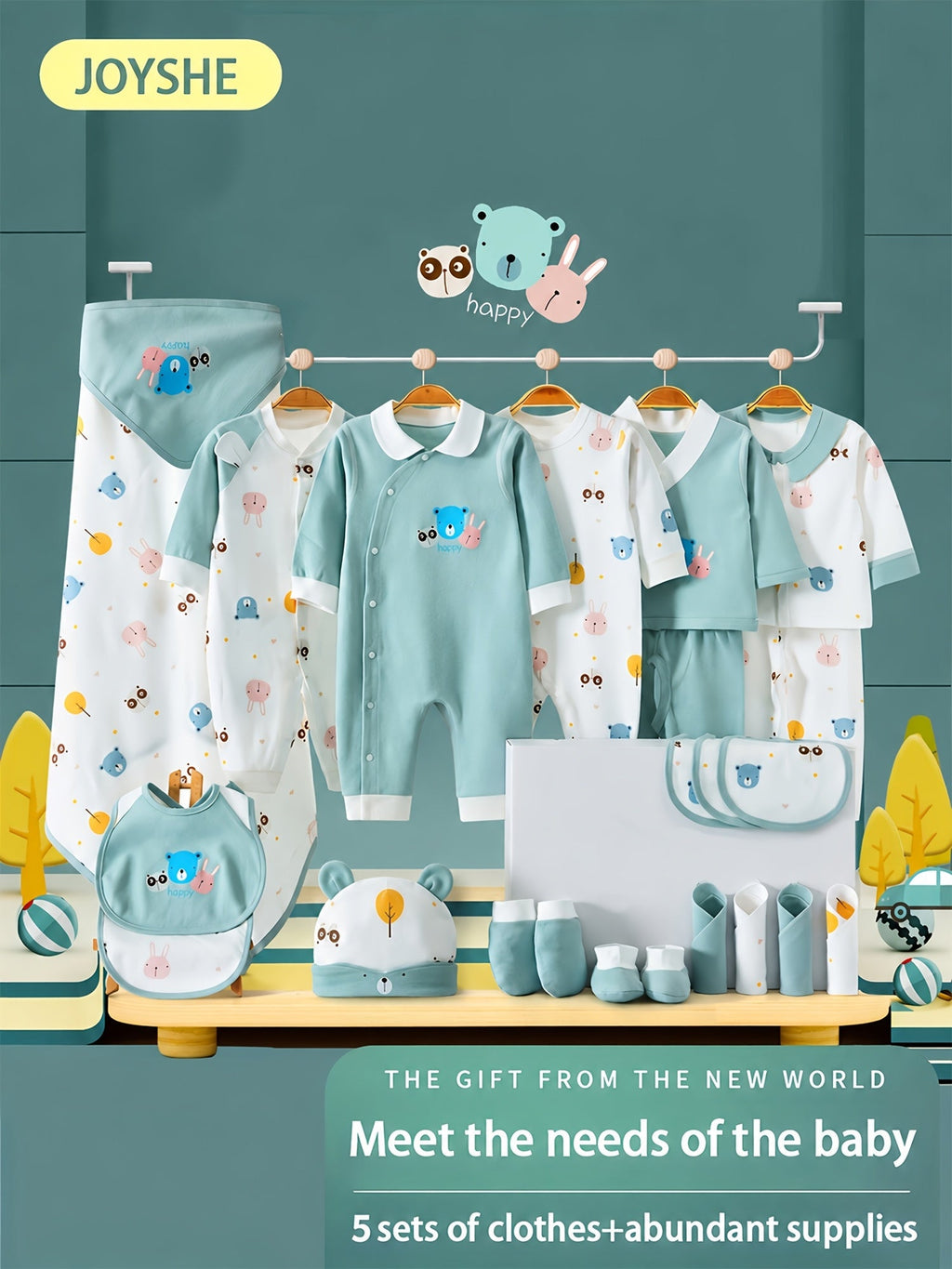Baby & Toddler Outfit Set – Baby Mixed colors Long-Sleeve Romper – Colorway 31205