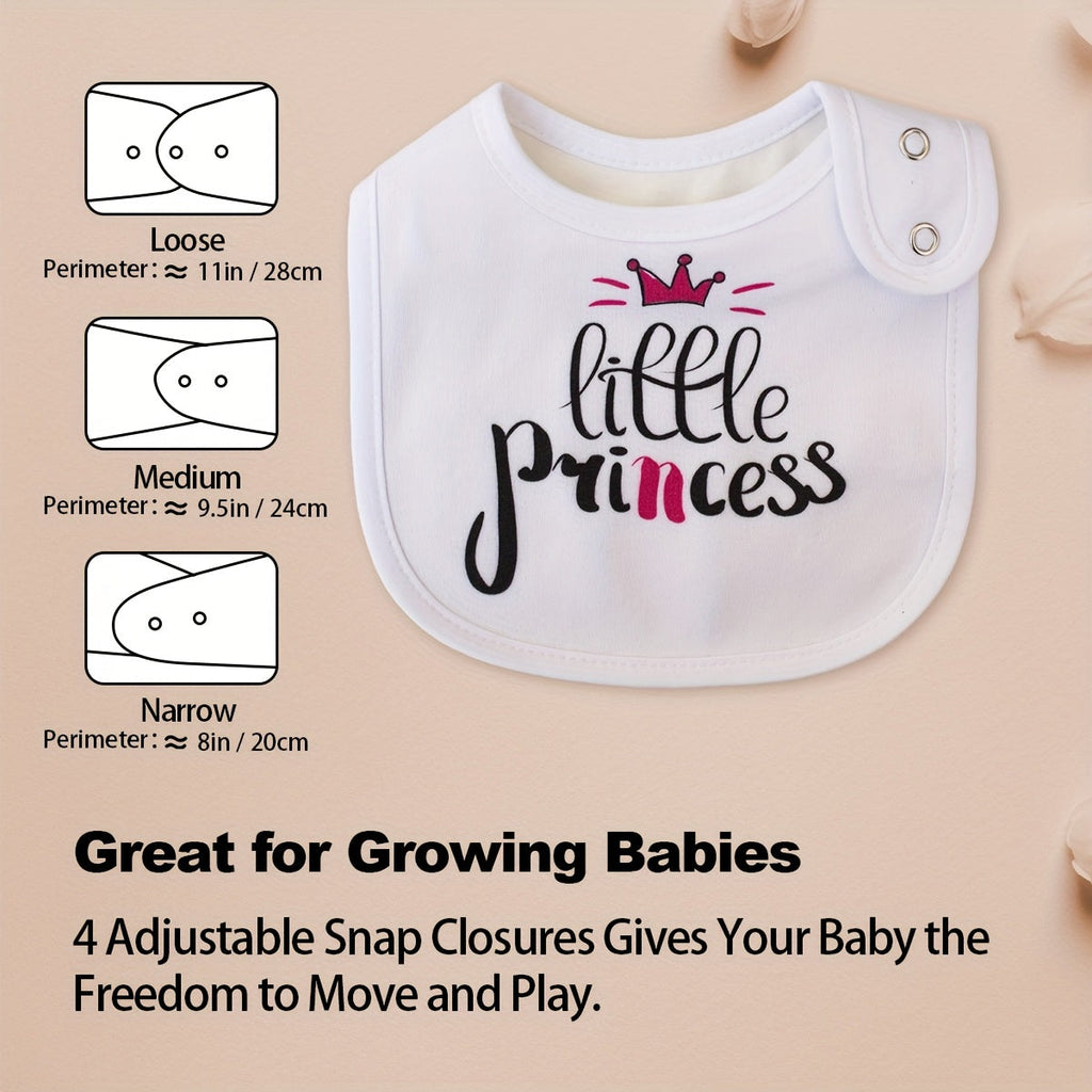 Baby Printed Feeding Bibs 12-Pack with Adjustable Snap Closures and Pink Navy Designs for Everyday Mealtimes