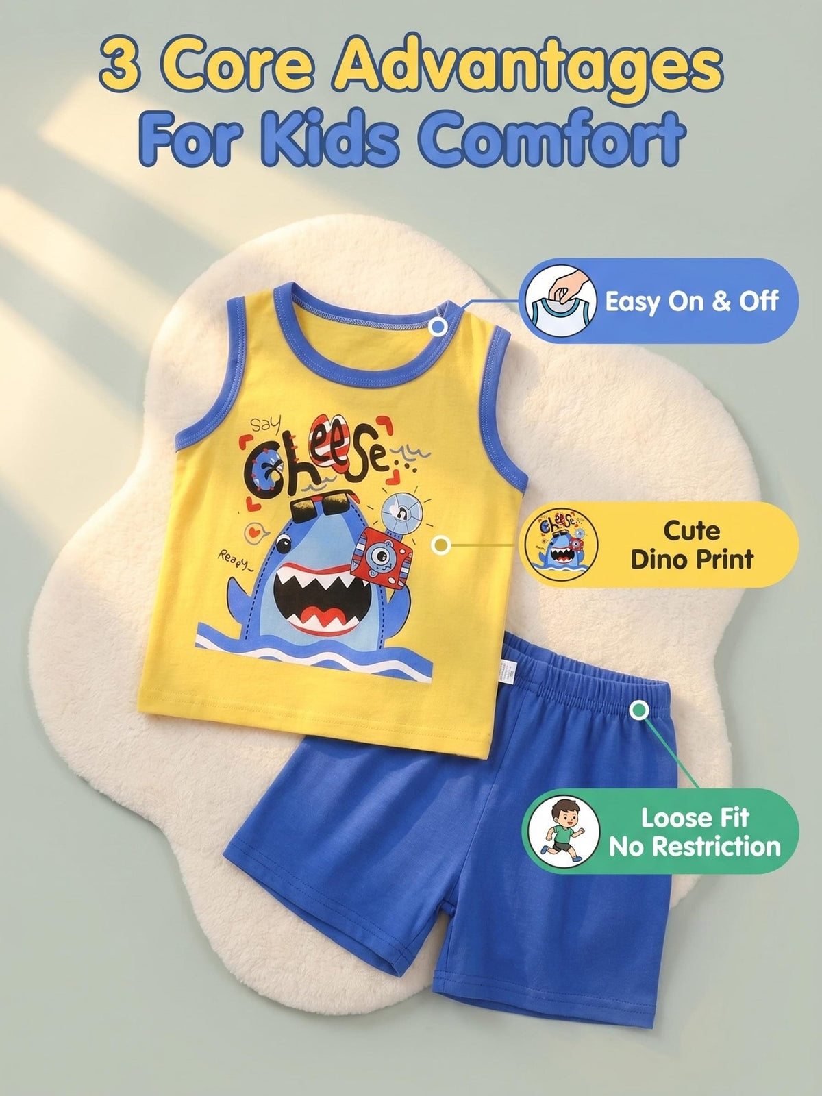 Boys' Tank Shorts Sets in an 8-Piece Cartoon Animal Pack for Easy Summer Outfits and Everyday Changes