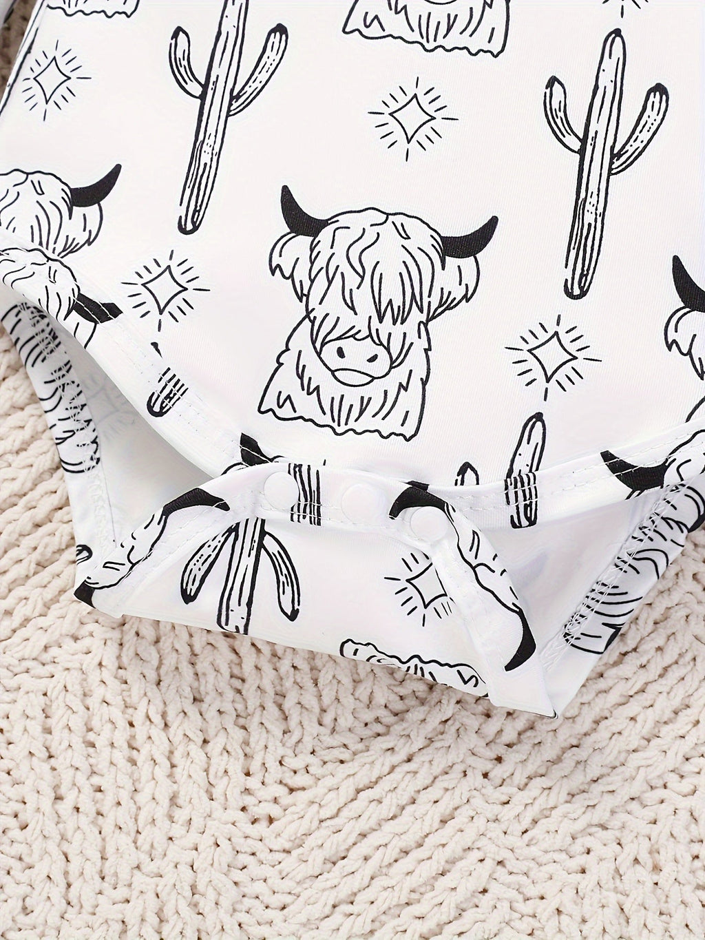 Baby Boy Cow Print Bodysuit and Black Overalls Set with Mama's Little Man Lettering in Size 12-18 Months