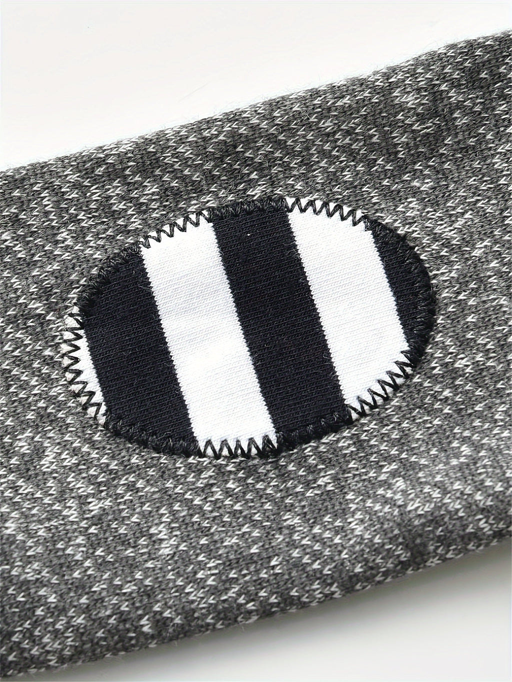 Baby Boys' Grey Hooded Bodysuit and Pants Set with Mama Lettering and Black White Striped Trim