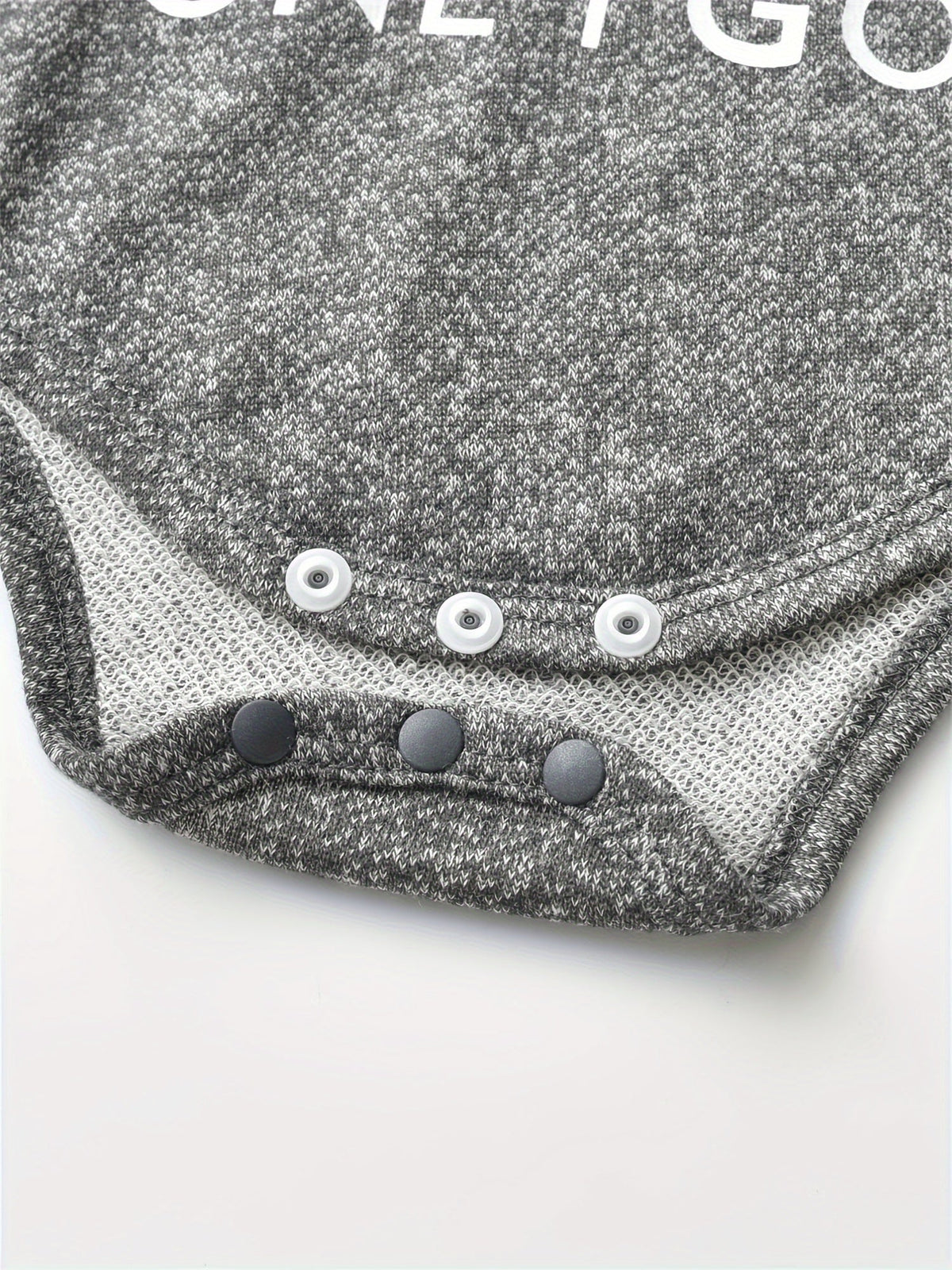 Baby Boys' Grey Hooded Bodysuit and Pants Set with Mama Lettering and Black White Striped Trim