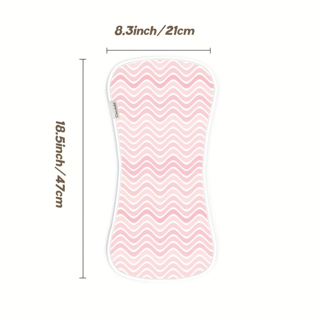Baby Patterned Burp Cloths 6-Pack with Curved Shoulder Edges in Pink Blue or Green Sets for Daily Feeding