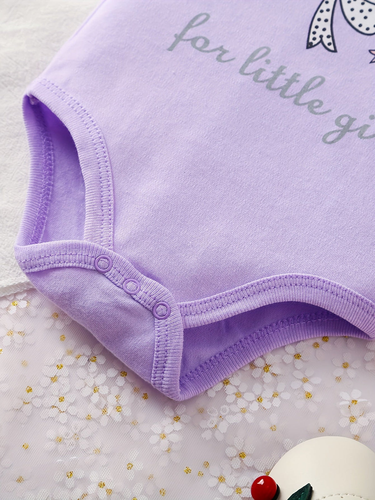 Baby Unicorn Bodysuits 5-Pack with Short Sleeves and Crotch Snaps in Pastel Prints for Everyday Outfits