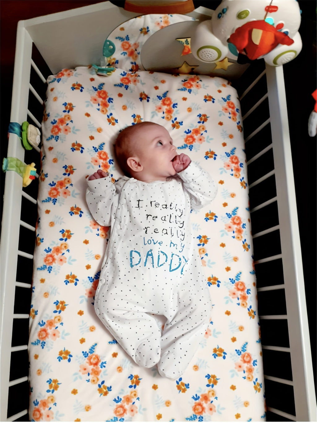 Baby Daddy and Mummy Footed Rompers 2-Pack with Long Sleeves and Family Slogan Prints for Everyday Outfits