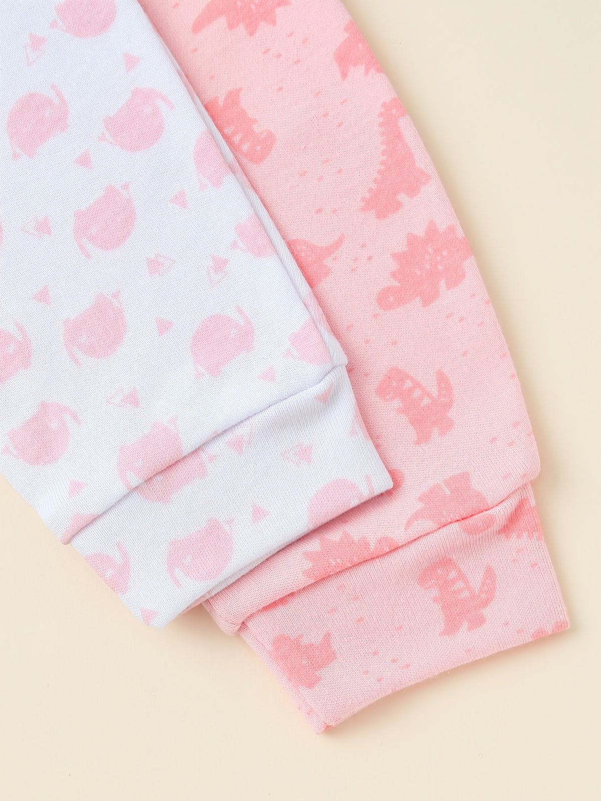 Baby Girl Pants Ten Pack in Pastel Colors with Animal Prints and Cuffed Ankles for Everyday Outfit Changes
