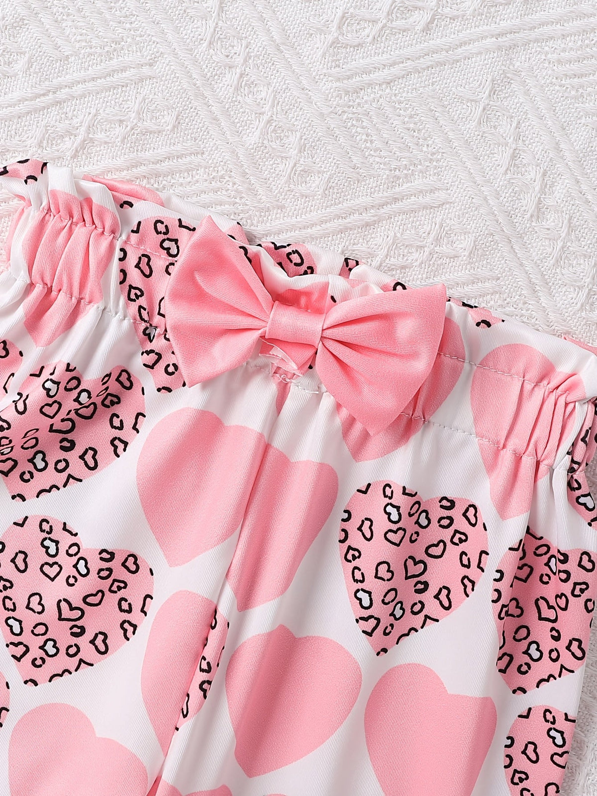 Baby Girls' Two Pink Outfit Sets with Printed Bodysuits and Pants in Cow and Princess-Themed Designs