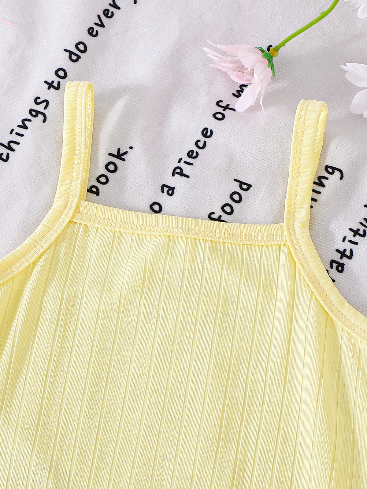 Girls' Ribbed Short Rompers Three Pack in Pink Yellow and Stripes with Shoulder Straps for Summer
