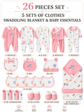 Baby Girls Outfit Set - 27-Piece Long Sleeve