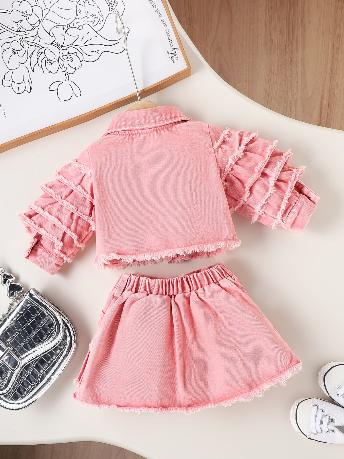 Baby Girls' Ruffle Denim Jacket & Skort Set - 2-Piece