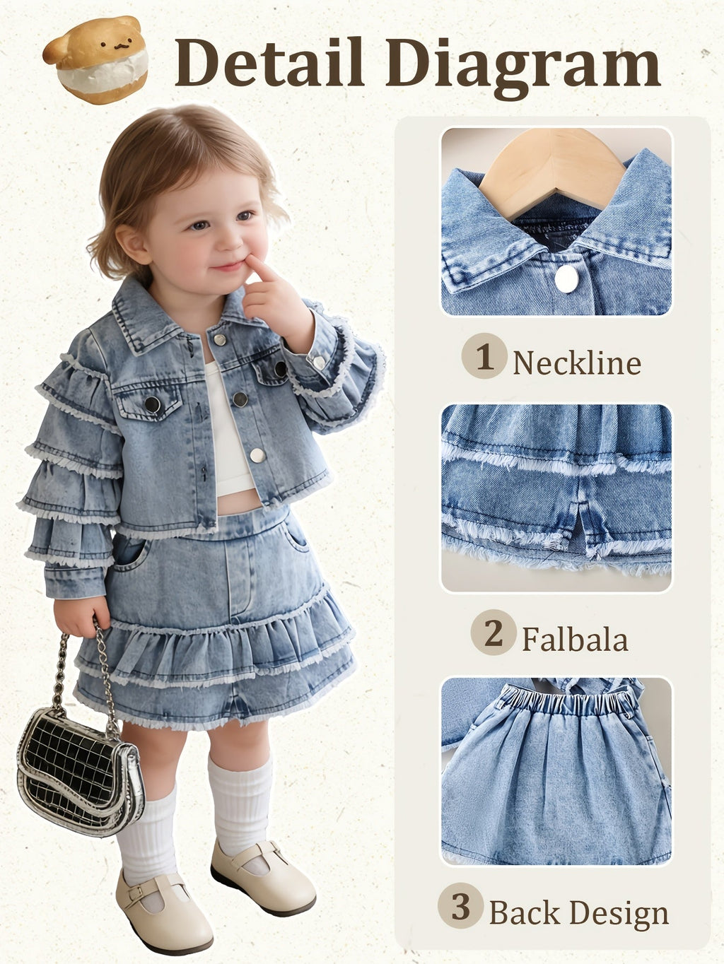 Baby Girls' Ruffle Denim Jacket & Skort Set - 2-Piece