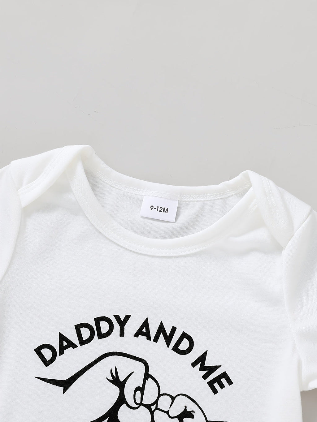 Baby Boys' Daddy and Me Pants Set with a Fist-Bump Bodysuit and Gray Knotted Hat for Everyday Outfits