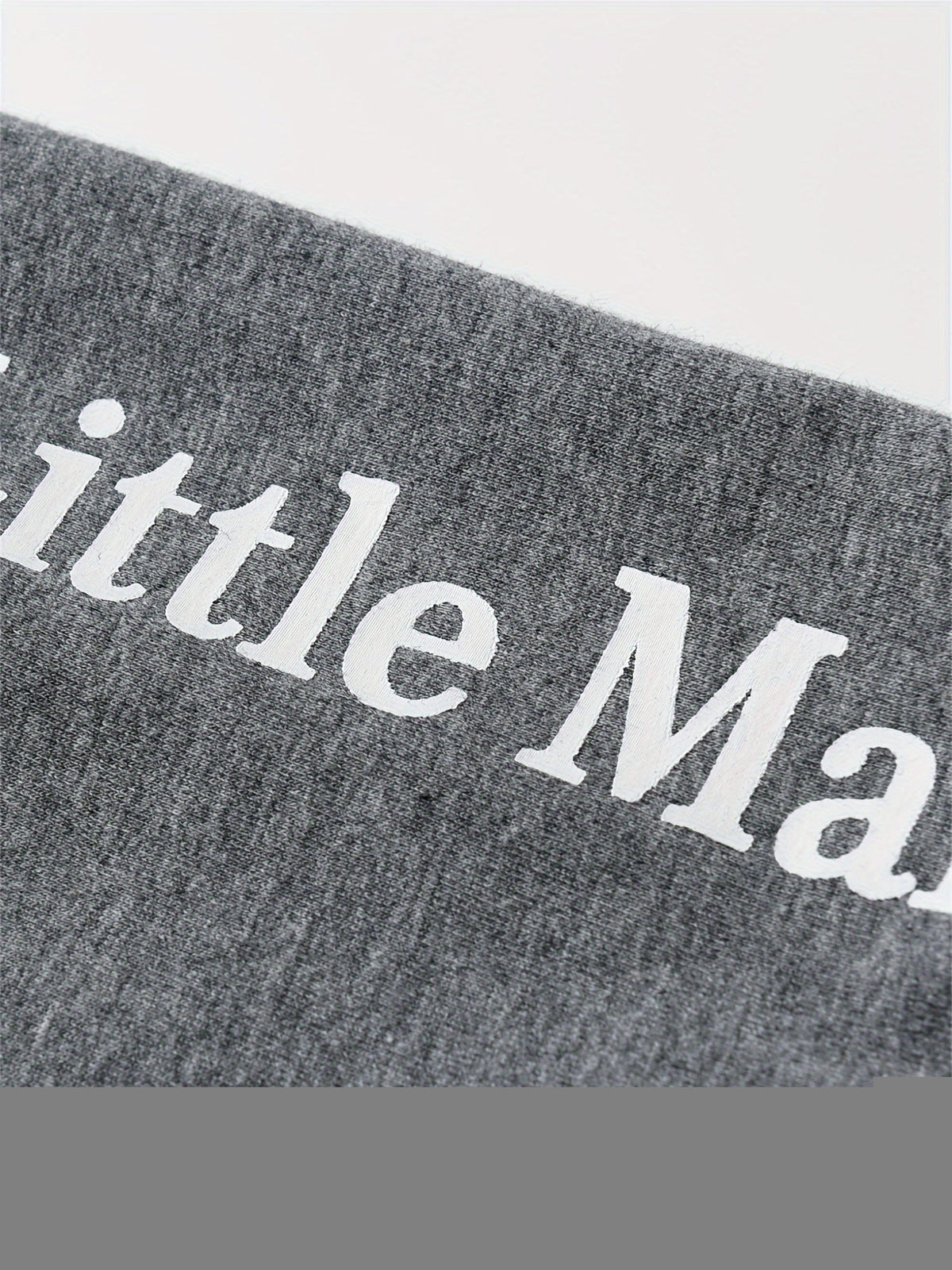 Baby Outfit Set with a Dad's Little Dude Bodysuit and Gray Pants Plus Matching Hat for Newborn Boys