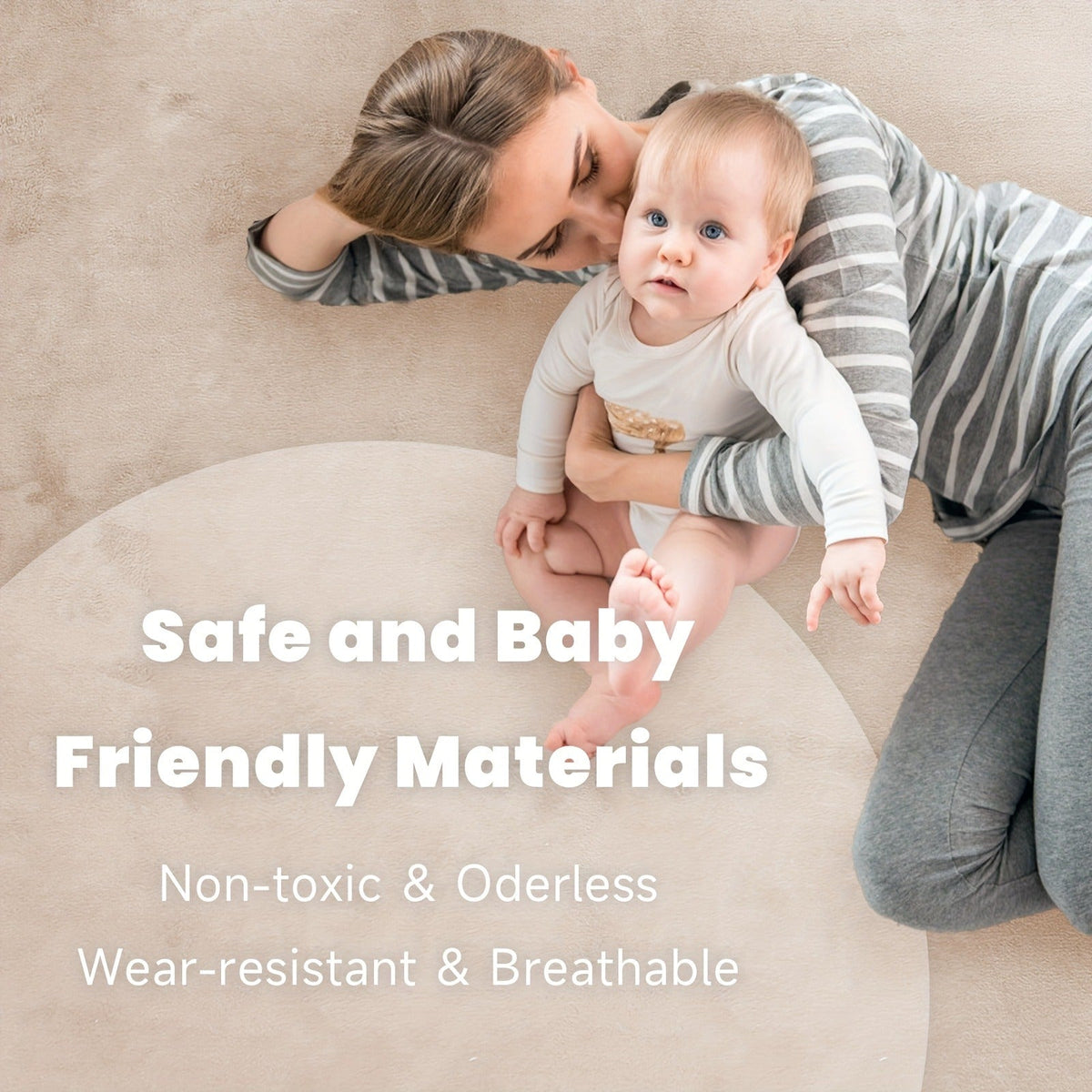 Cushioned Baby Play Mat with a Coral Velvet Surface and 1.1-Inch Memory Foam for Comfortable Floor Time