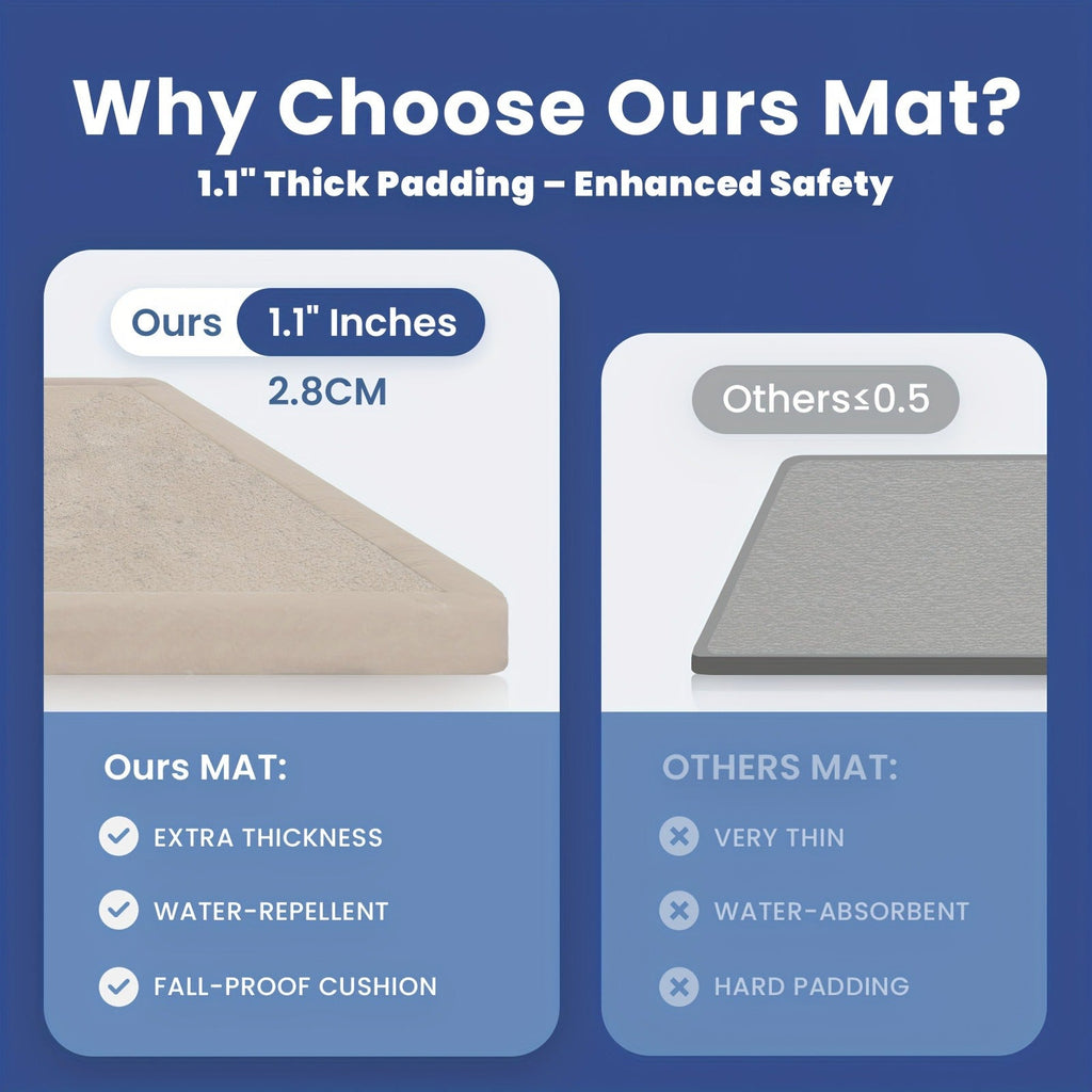 Cushioned Baby Play Mat with a Coral Velvet Surface and 1.1-Inch Memory Foam for Comfortable Floor Time