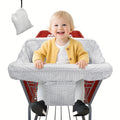 Baby Shopping Cart Cover with Leg Openings and a Carry Pouch in Gray Floral or Blue Owl Prints for Outings