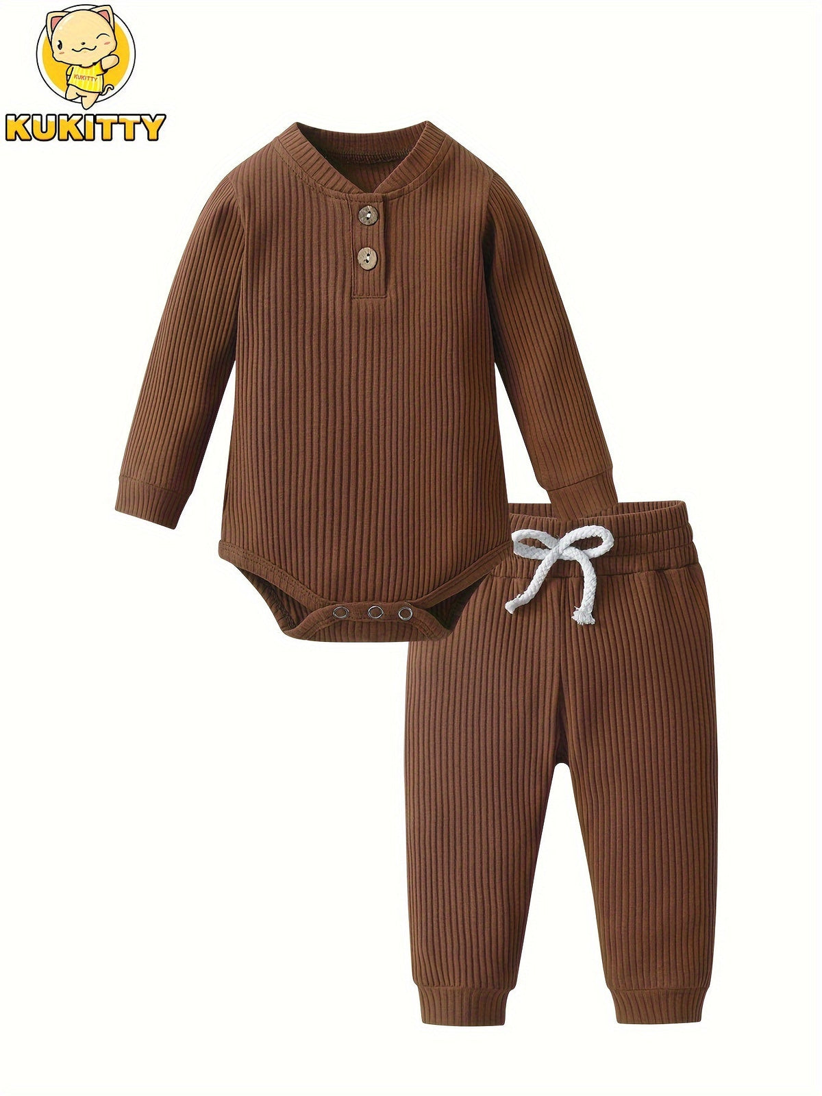 Baby Solid Color Outfit Set - Long Sleeve