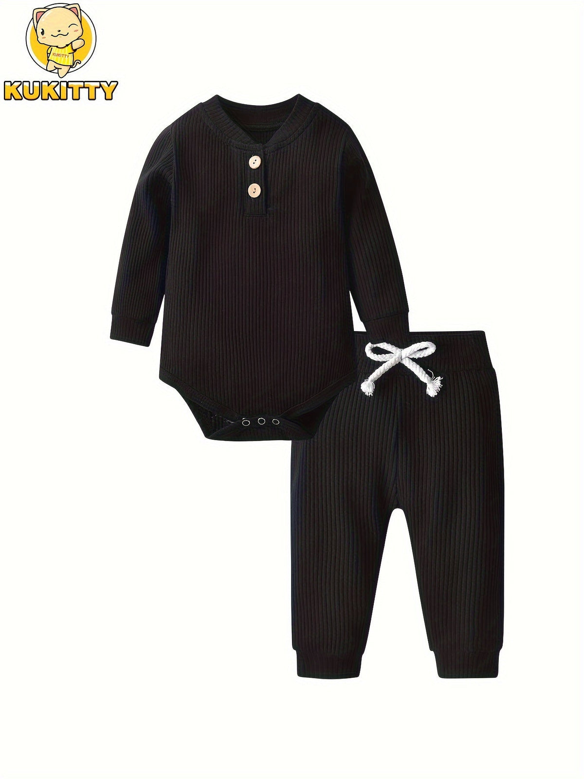 Baby Solid Color Outfit Set - Long Sleeve