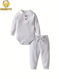 Baby Solid Color Outfit Set - Long Sleeve