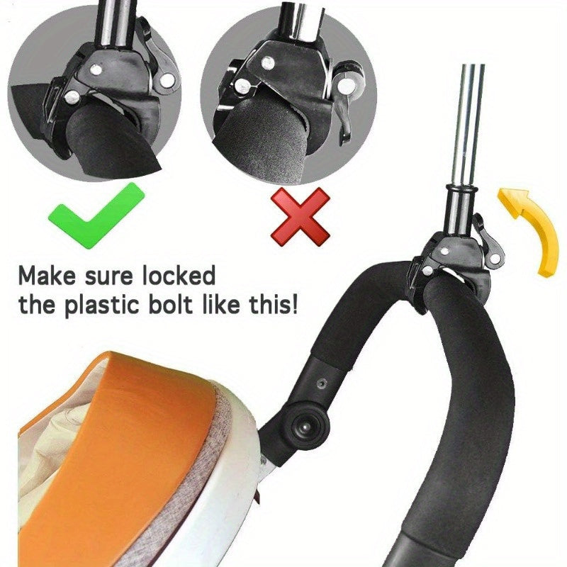 Adjustable Umbrella Holder for Compatible Strollers and Mobility Aids with a Clamp-On Support Rod