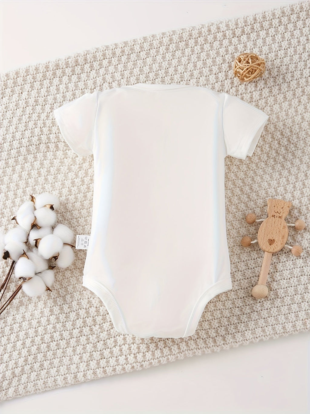Baby Party My Crib 2AM Bodysuit in White with Short Sleeves and Crotch Snaps for a Playful Everyday Outfit