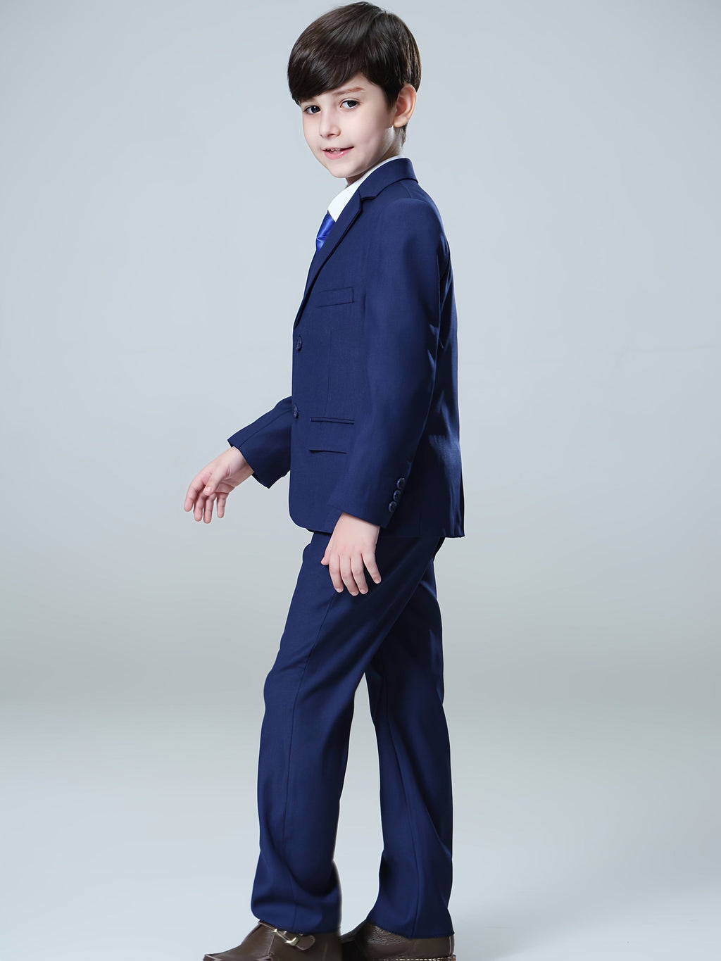 Boys' Three-Piece Formal Suit Set of Jacket, Vest and Trousers for Weddings and Special Occasions