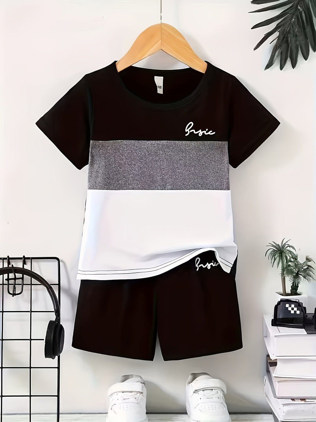 Boys' Color Block T-Shirt and Shorts Sets 6-Piece Pack for Coordinated Summer Play and Everyday Outfits