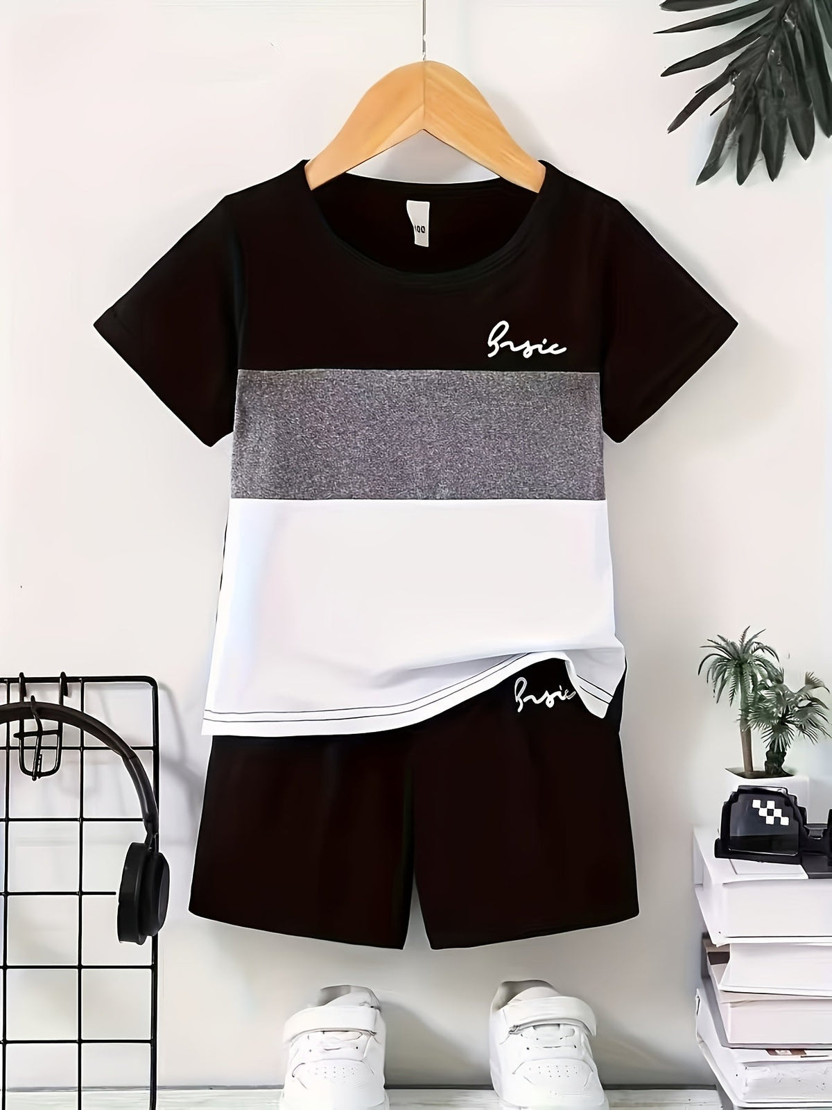 Boys' Color Block T-Shirt and Shorts Sets 6-Piece Pack for Coordinated Summer Play and Everyday Outfits