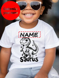 Boys' Custom Name Dinosaur T-Shirt - Personalized