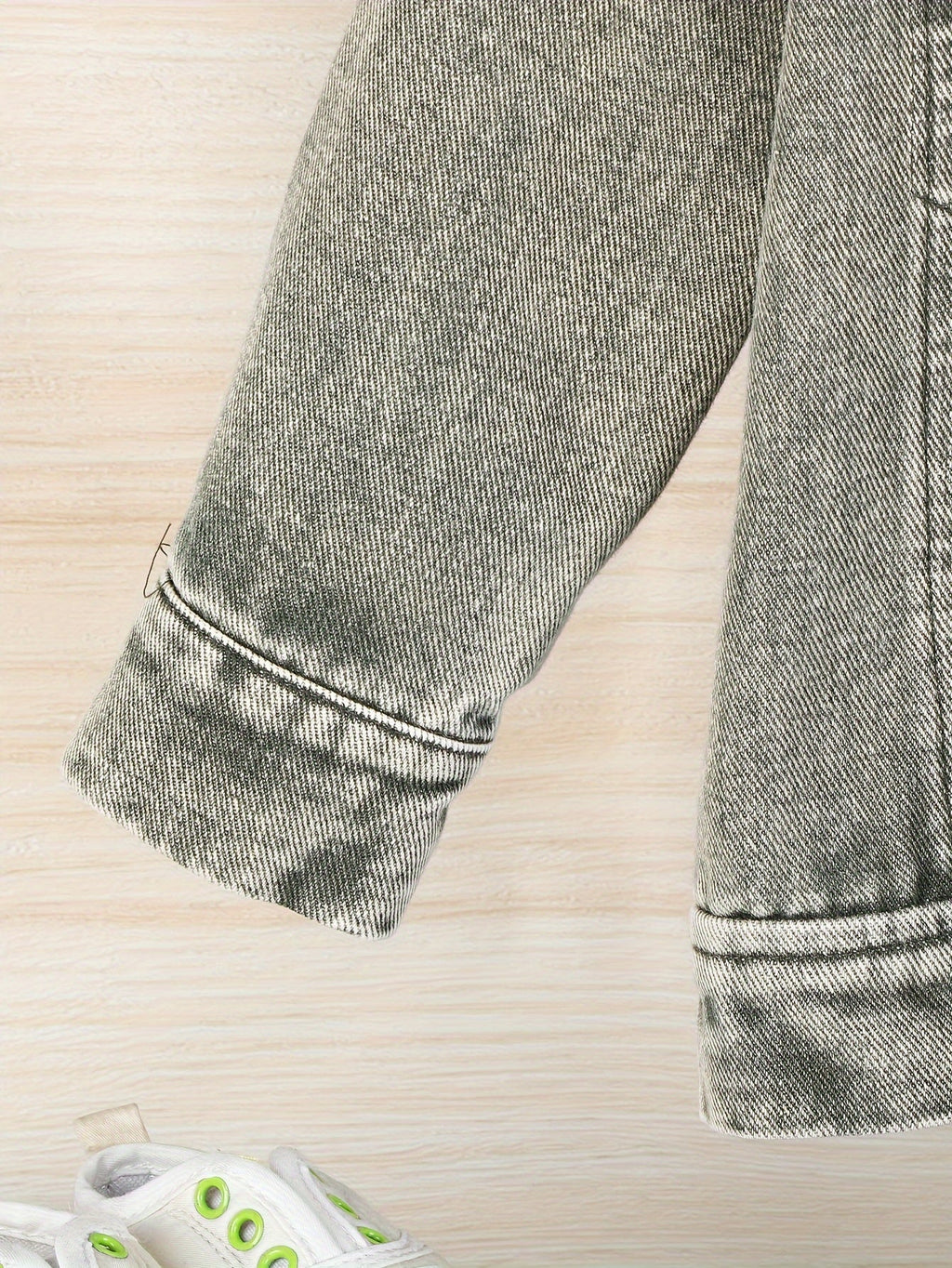 Baby Boys' Green Denim Cargo Set with a Button Front Jacket and Matching Pocket Pants for Casual Wear