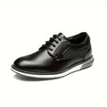 Boys' Lace-Up Oxford Shoes with Perforated Side Panels and Contrast Sole Trim for School and Dress Outfits