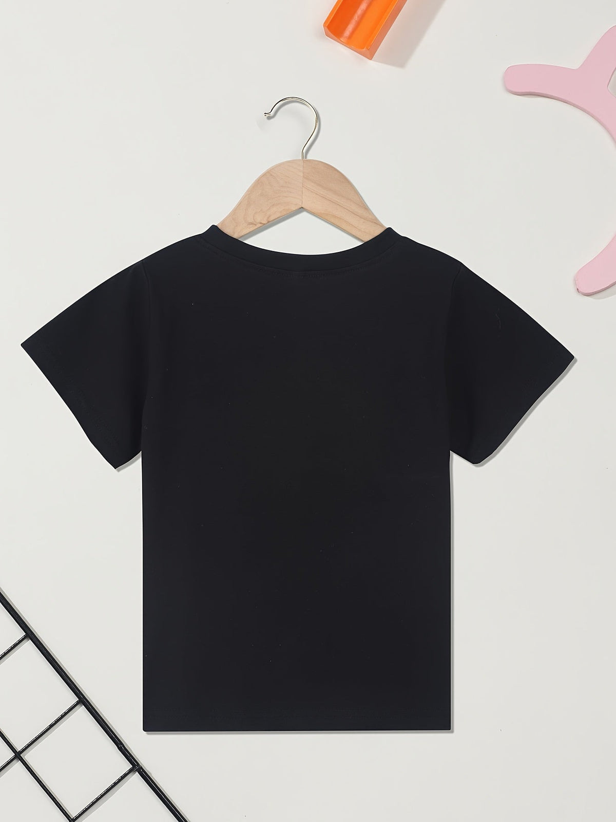 Boys' Independent Thinker Cotton T-Shirt in Black with Green and Orange Slogan Print and Short Sleeves