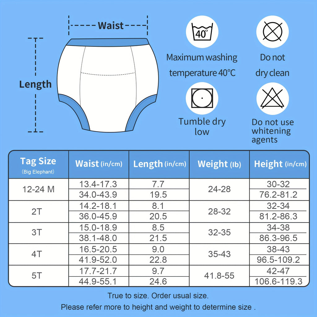 Boys' Six-Pack Dinosaur Potty Training Pants with Cotton Outer and Lining Layers for Daytime Practice