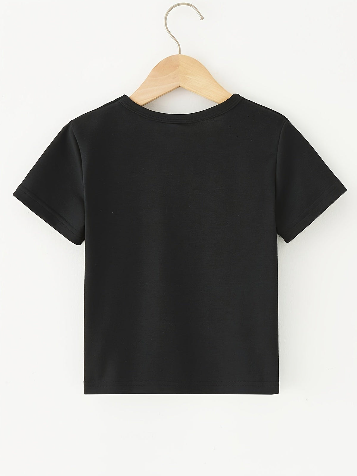 Boys' Cowboy Graphic T-Shirt in Black with a Western Character Print and Short Sleeves for Casual Wear