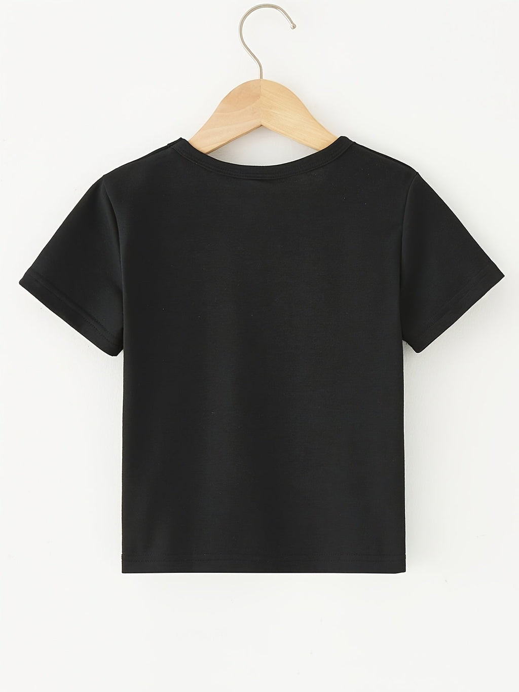 Boys' Cowboy Graphic T-Shirt in Black with a Western Character Print and Short Sleeves for Casual Wear