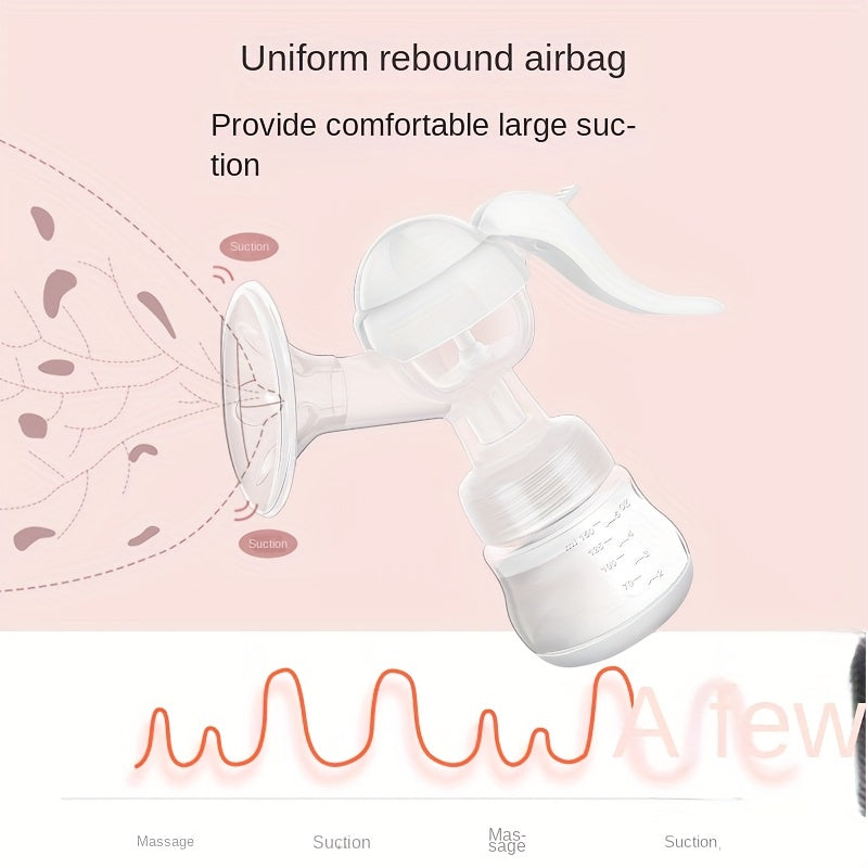 Manual Breast Pump with a Lever Handle and 5.07 Ounce Collection Bottle for Portable Milk Expression