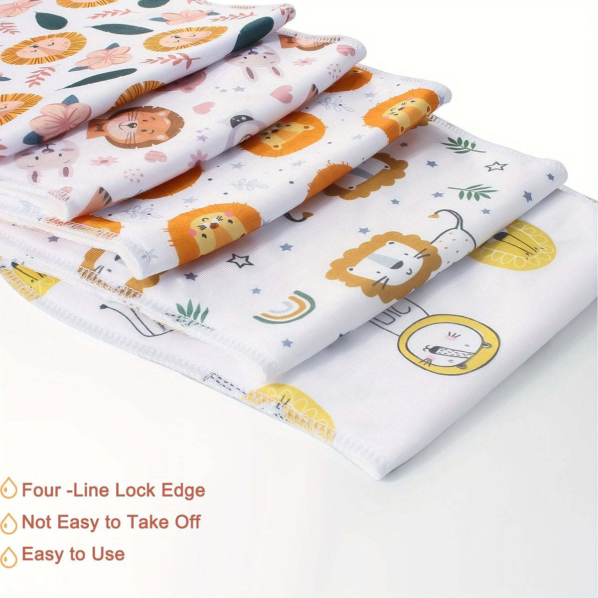 Burp Cloth Ten-Pack with Curved Shoulder-Friendly Shapes in Coordinated Prints for Everyday Feeding Care