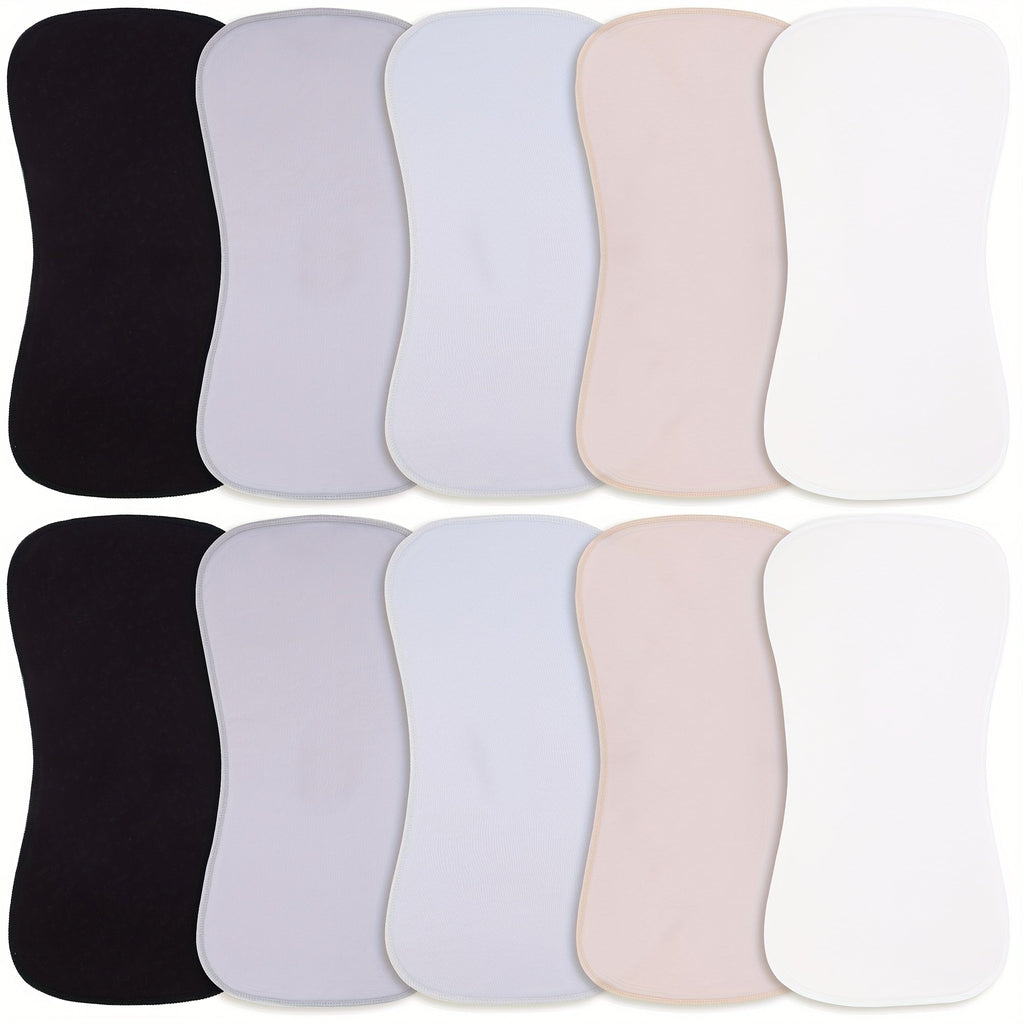 Burp Cloth Ten-Pack with Curved Shoulder-Friendly Shapes in Coordinated Prints for Everyday Feeding Care