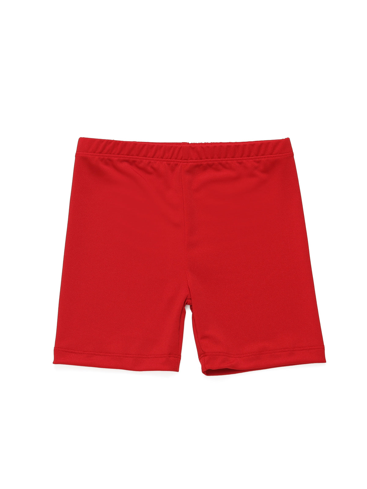Girls' Solid Color Stretch Shorts Twelve Pack with Elastic Waists for Dance Practice and Everyday Play