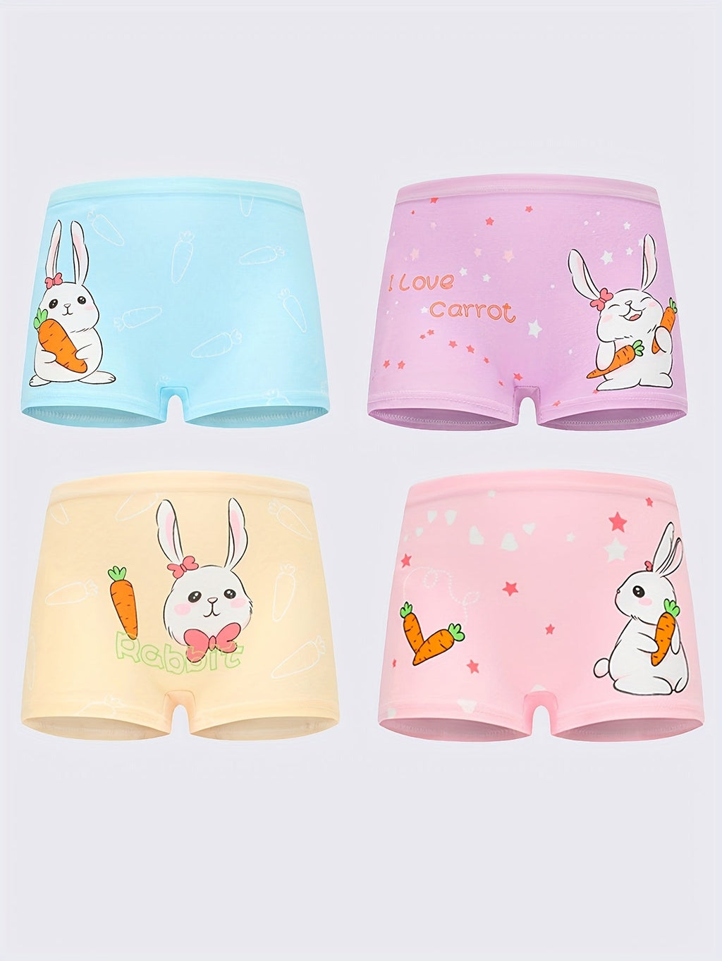 Girls' Cartoon Boxer Briefs 12-Pack in Assorted Colors with Short Legs for Everyday Underwear Changes