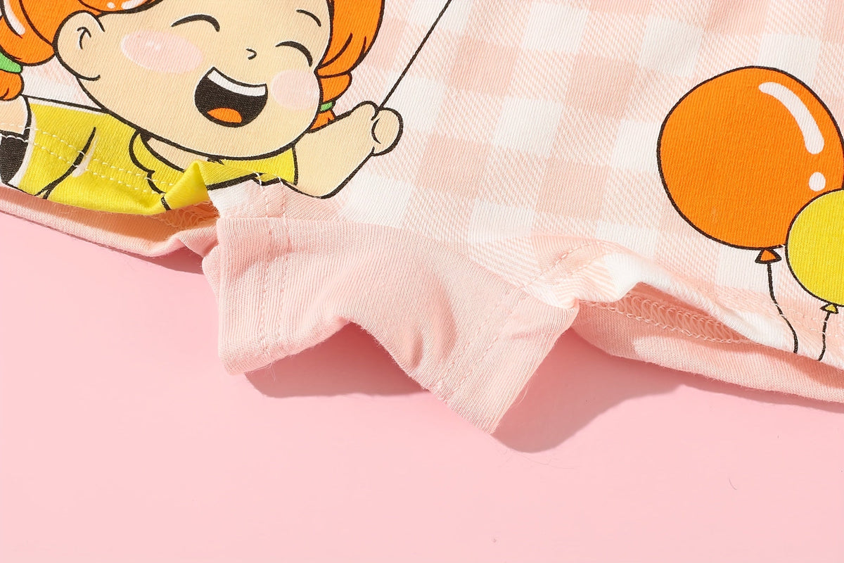 Girls' Cartoon Boxer Briefs 12-Pack with Elastic Waists and Random Pastel Designs for Everyday Underwear