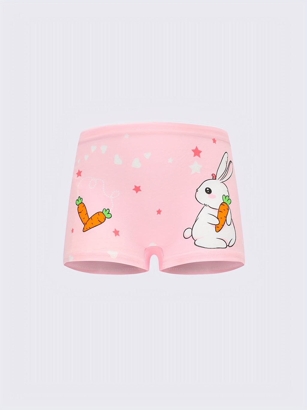 Girls' Cotton Boxer Briefs 8-Pack with Rabbit and Cartoon Girl Prints for Everyday Underwear Changes