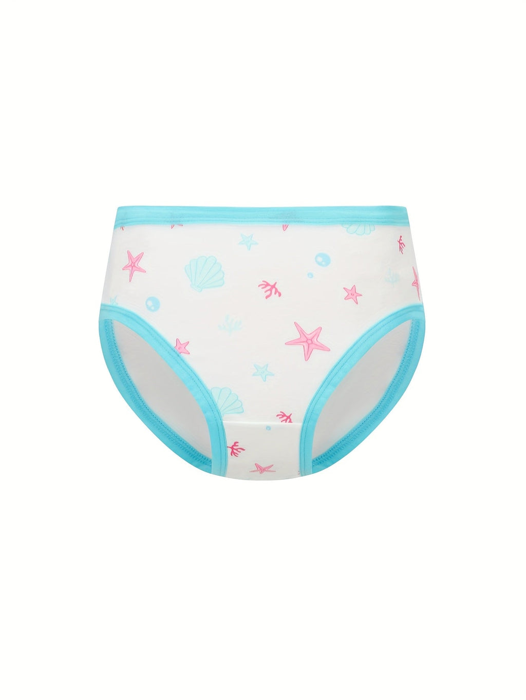 Girls' Cotton Briefs in an Eight Piece Pack with Mermaid and Cartoon Prints for Daily Underwear Changes