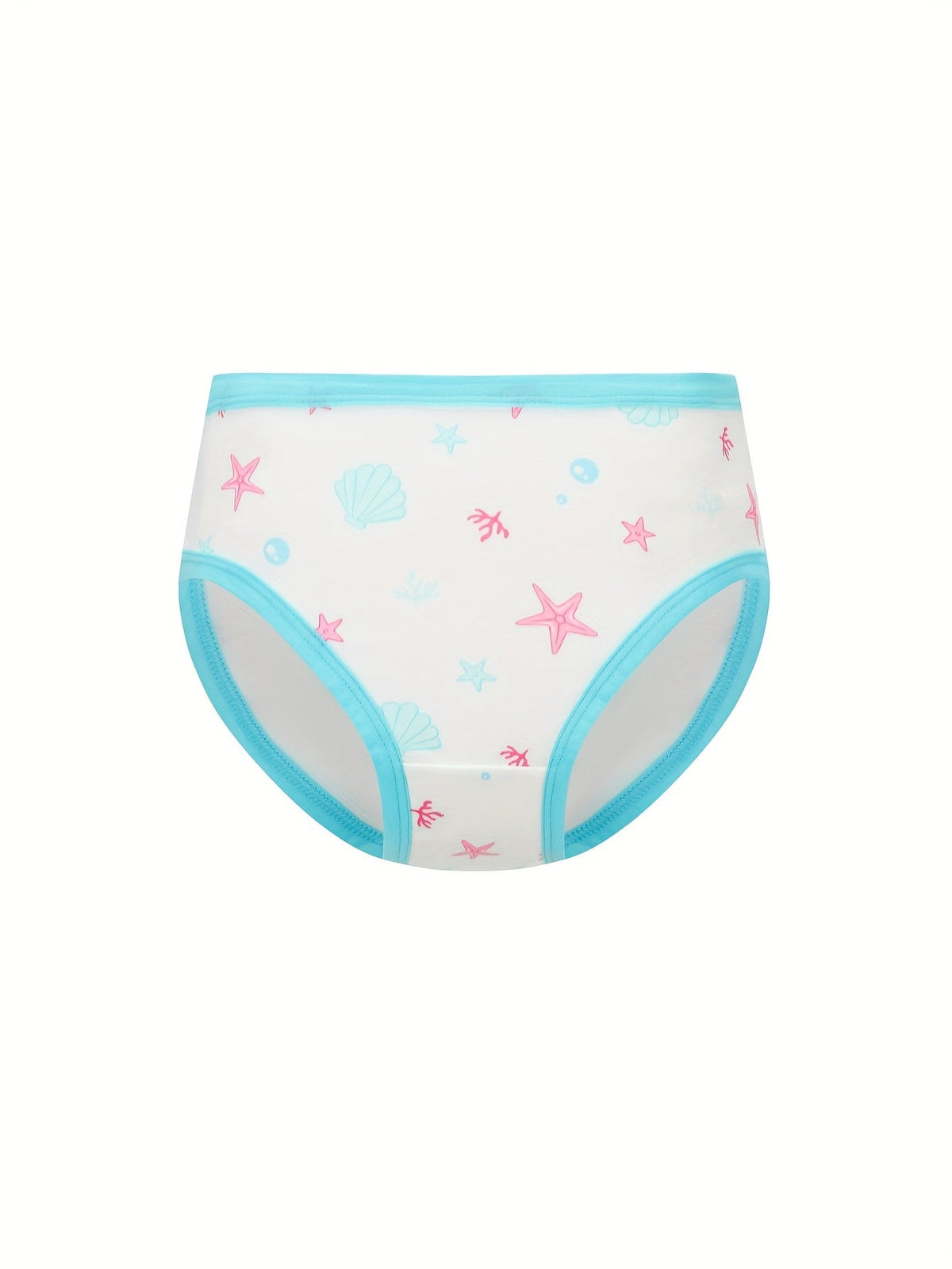 Girls' Cotton Briefs in an Eight Piece Pack with Mermaid and Cartoon Prints for Daily Underwear Changes