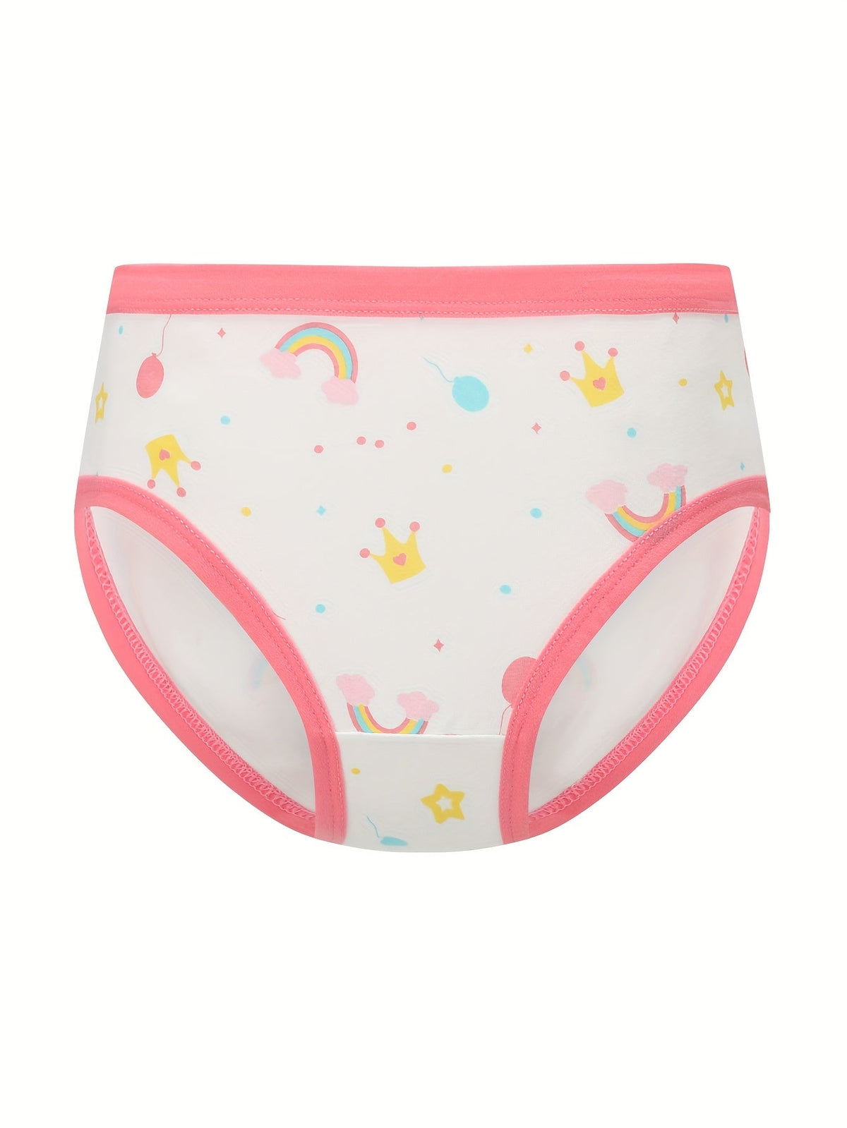 Girls' Eight-Pack Cartoon Briefs with Pink and Purple Trim in a Mixed Assortment for Everyday Changes