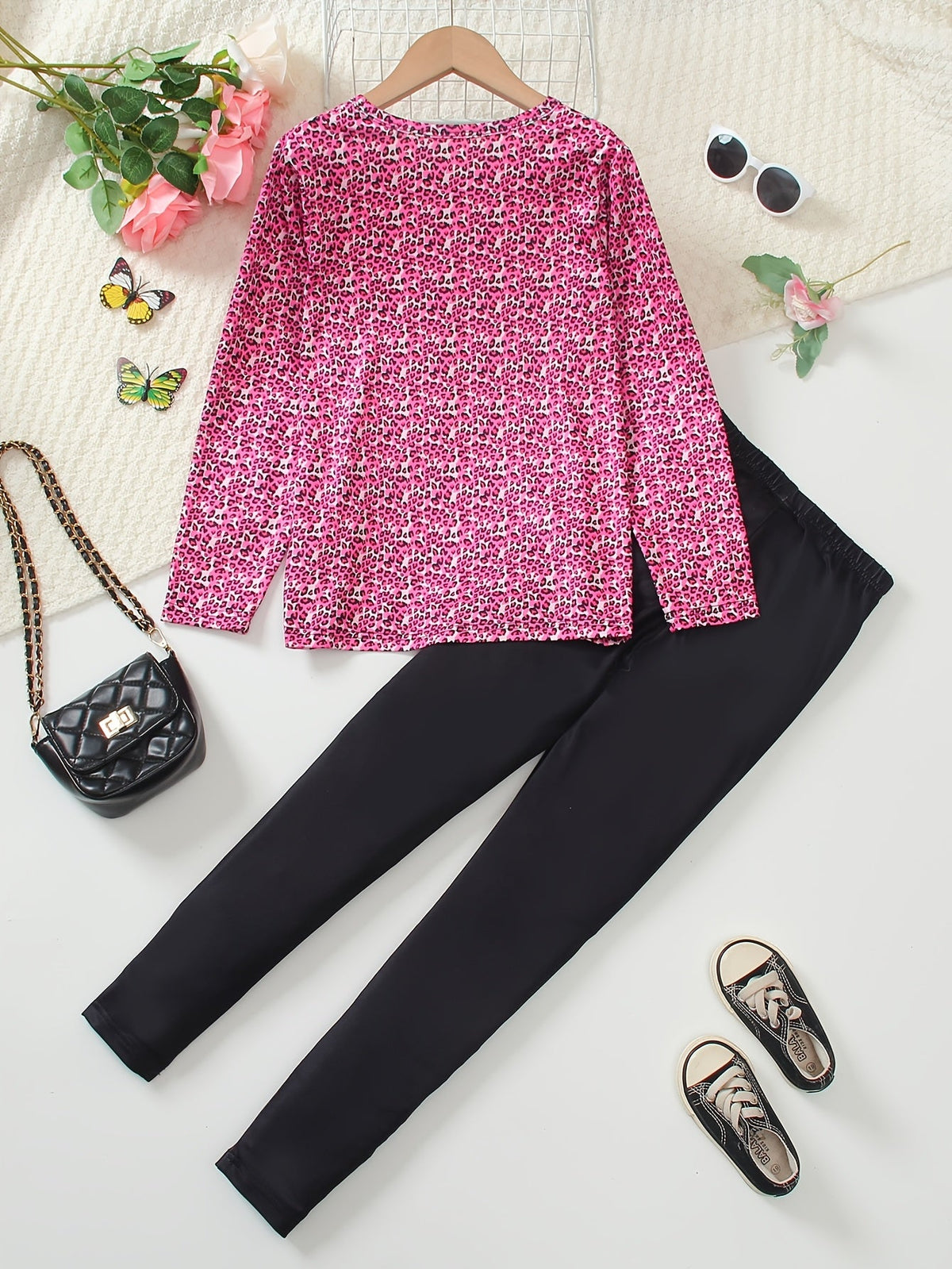 Girls' Butterfly Outfit Set - Long Sleeve Fall